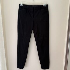 Theory‎ Black Pants Size 6 Zip Ankle Career Business Casual Fitted